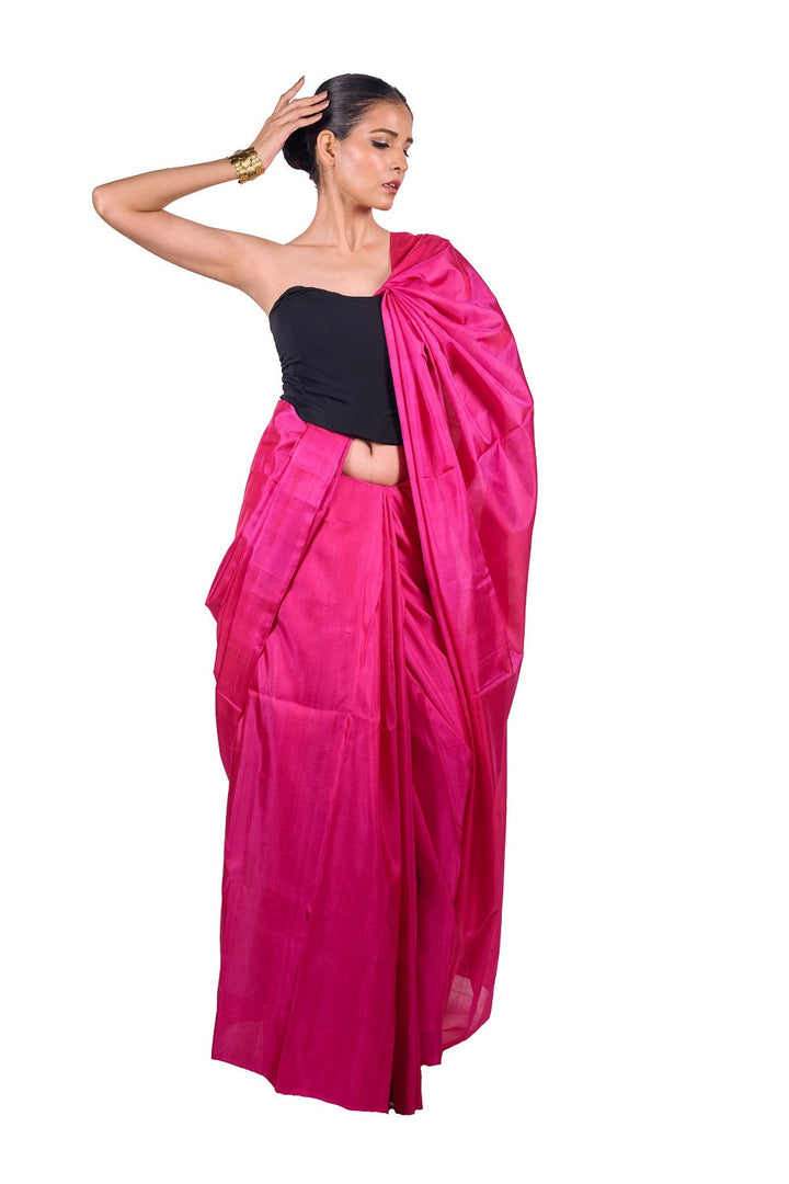 Fuchsia Pink Power - Handwoven Uppada Silk Saree | SILK MARK CERTIFIED | SHOBITAM
