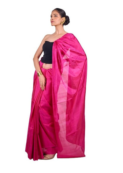 Fuchsia Pink Power - Handwoven Uppada Silk Saree | SILK MARK CERTIFIED | SHOBITAM