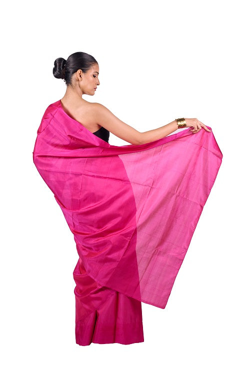Fuchsia Pink Power - Handwoven Uppada Silk Saree | SILK MARK CERTIFIED | SHOBITAM