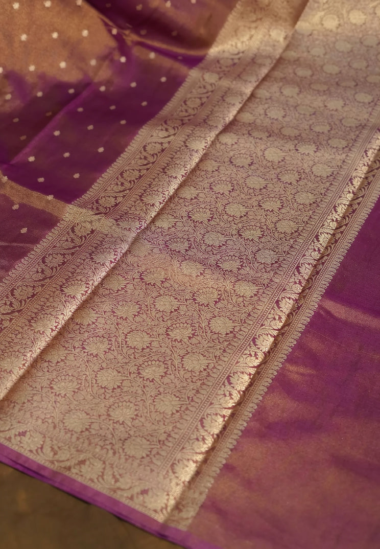 Thistle Mist Semi Tissue Saree   | SHOBITAM