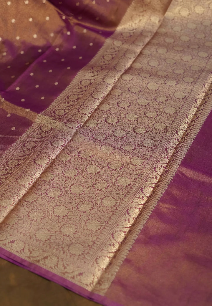 Thistle Mist Semi Tissue Saree   | SHOBITAM