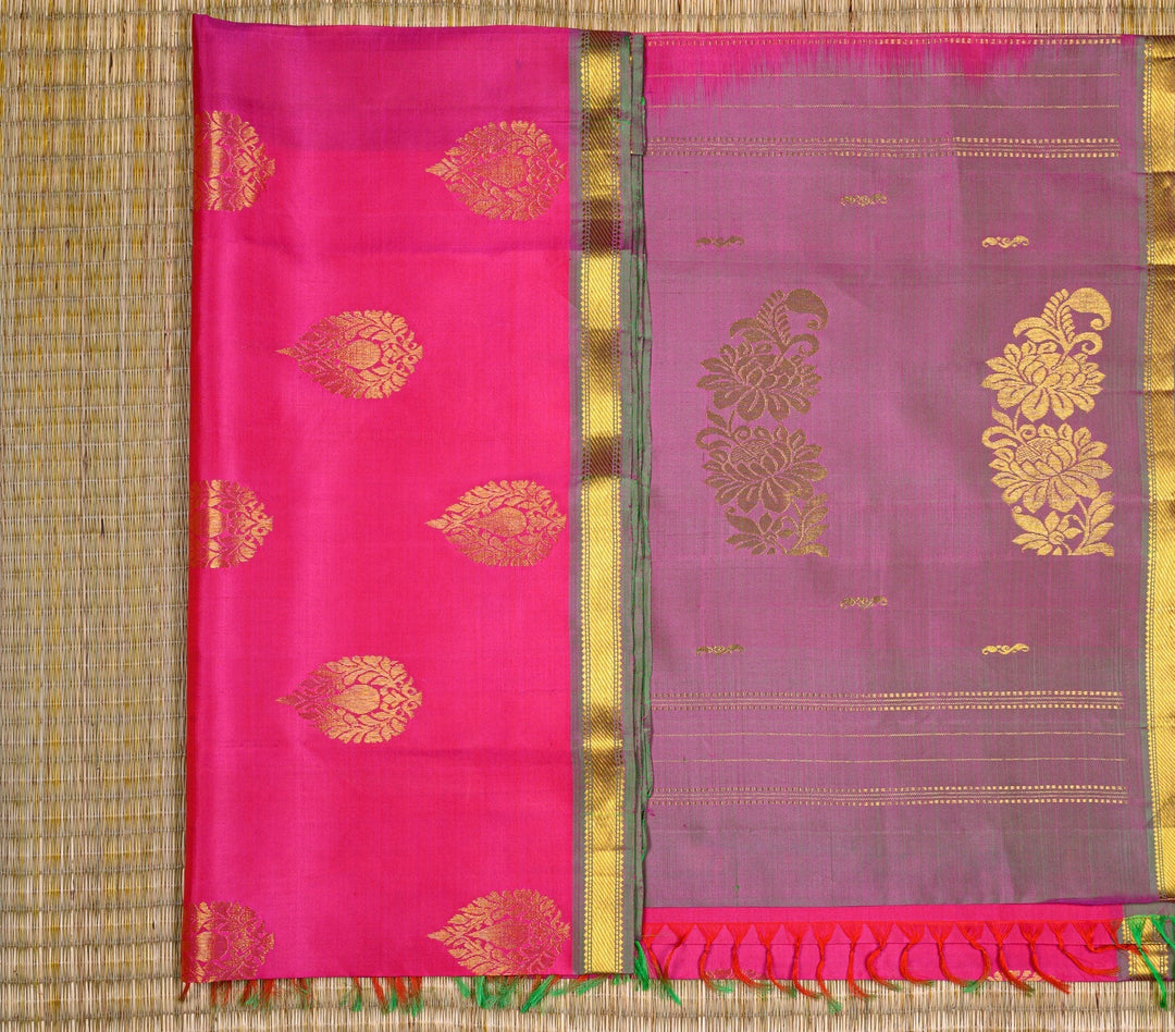 Kanjivaram Silk Saree Candy Pink Manthulir Todi | SILK MARK CERTIFIED | SHOBITAM