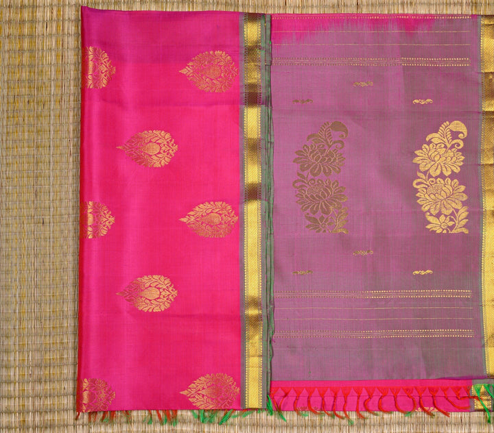 Kanjivaram Silk Saree Candy Pink Manthulir Todi | SILK MARK CERTIFIED | SHOBITAM