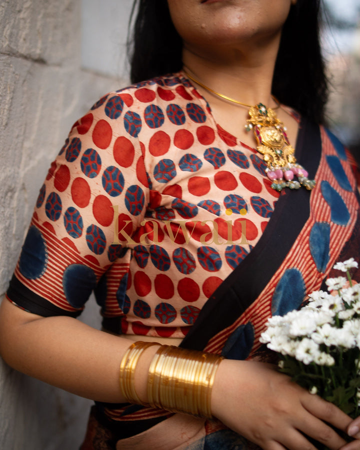 Chandra Ajrakh Saree | SHOBITAM
