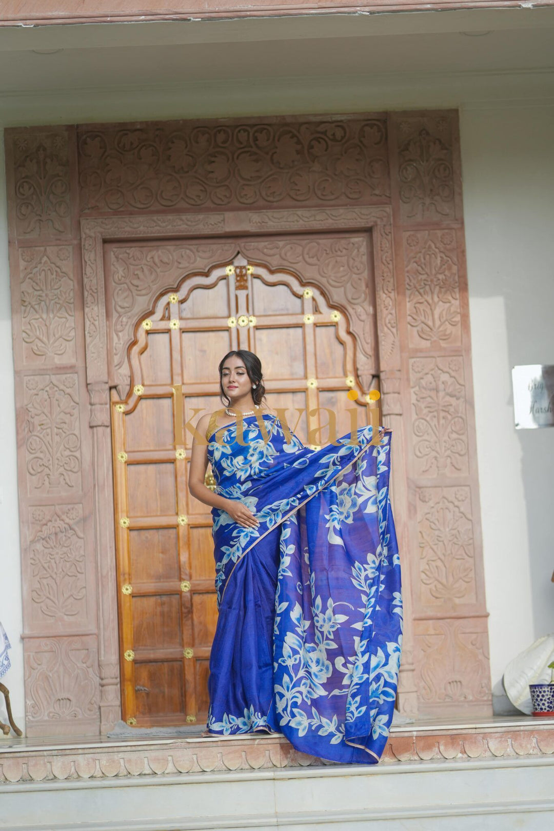 Neel Pushp Batik Saree| SHOBITAM