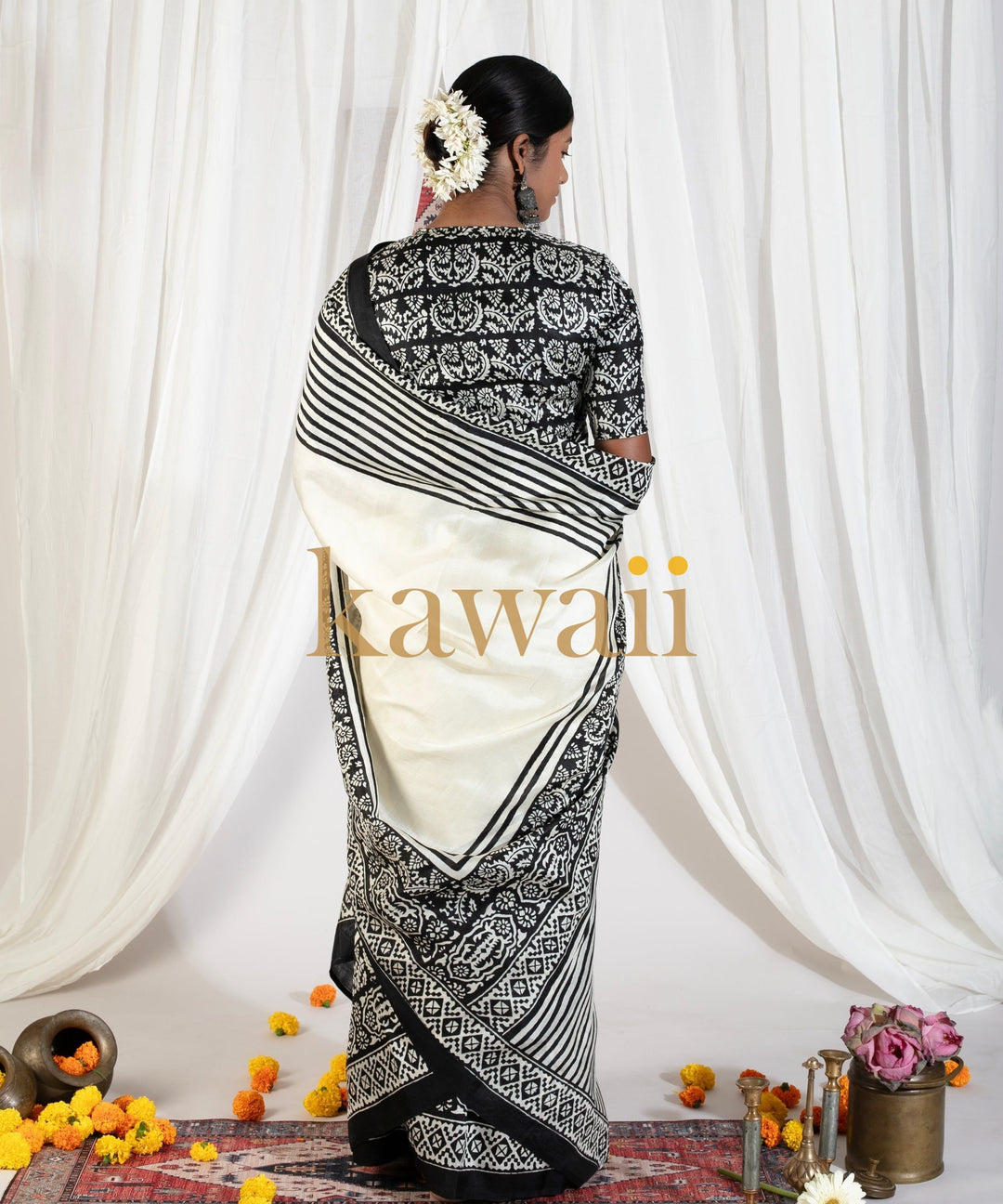 Taarika Handloom Silk Block Print Saree | SILK MARK CERTIFIED | SHOBITAM