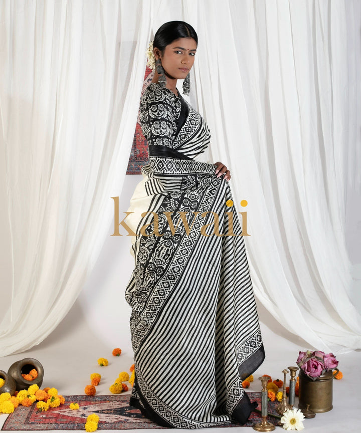 Taarika Handloom Silk Block Print Saree | SILK MARK CERTIFIED | SHOBITAM