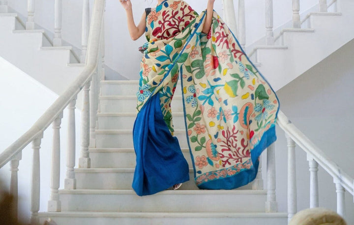 Ushn Kalamkari Saree | SILK MARK CERTIFIED | SHOBITAM