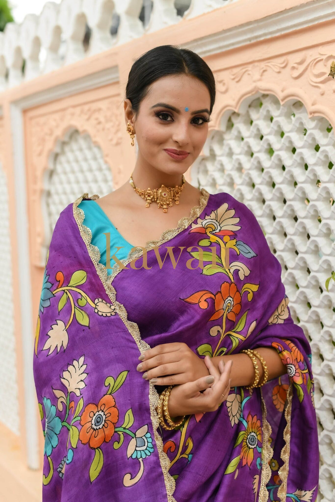 Nitya Kalamkari Saree | SILK MARK CERTIFIED | SHOBITAM