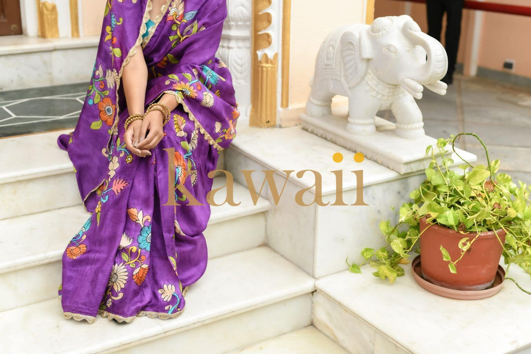 Nitya Kalamkari Saree | SILK MARK CERTIFIED | SHOBITAM