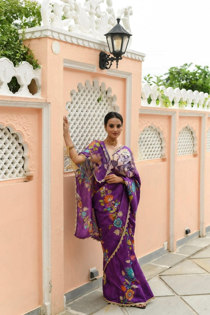 Nitya Kalamkari Saree | SILK MARK CERTIFIED | SHOBITAM