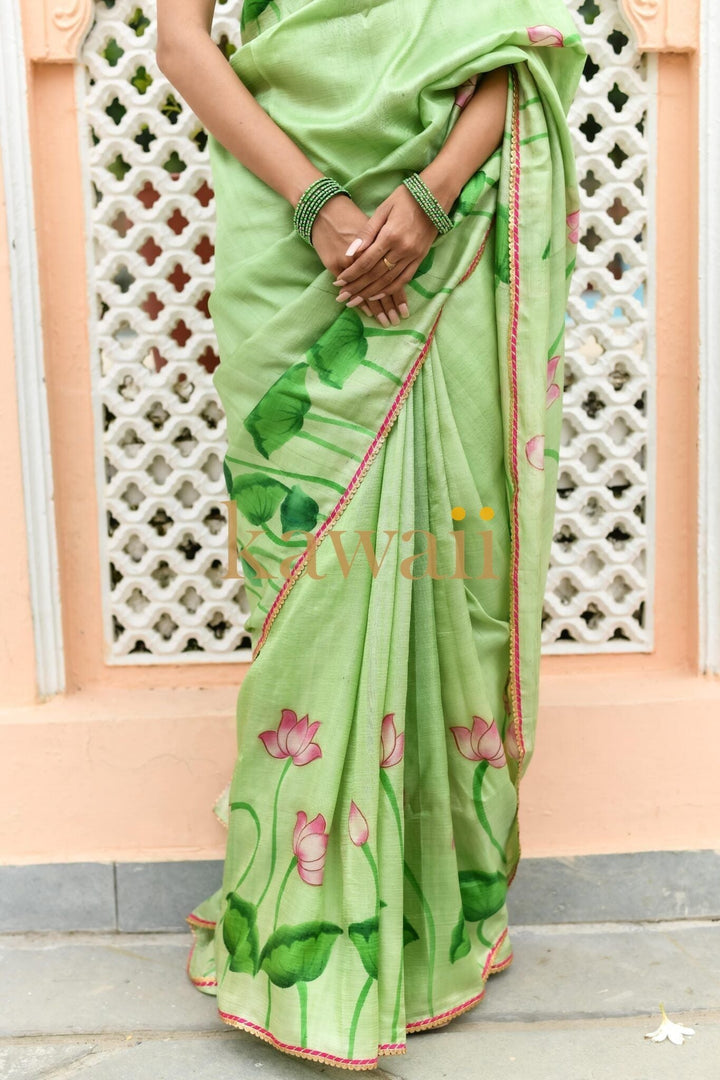 Ameya Handpainted Pichwai Saree by | SILK MARK CERTIFIED | SHOBITAM