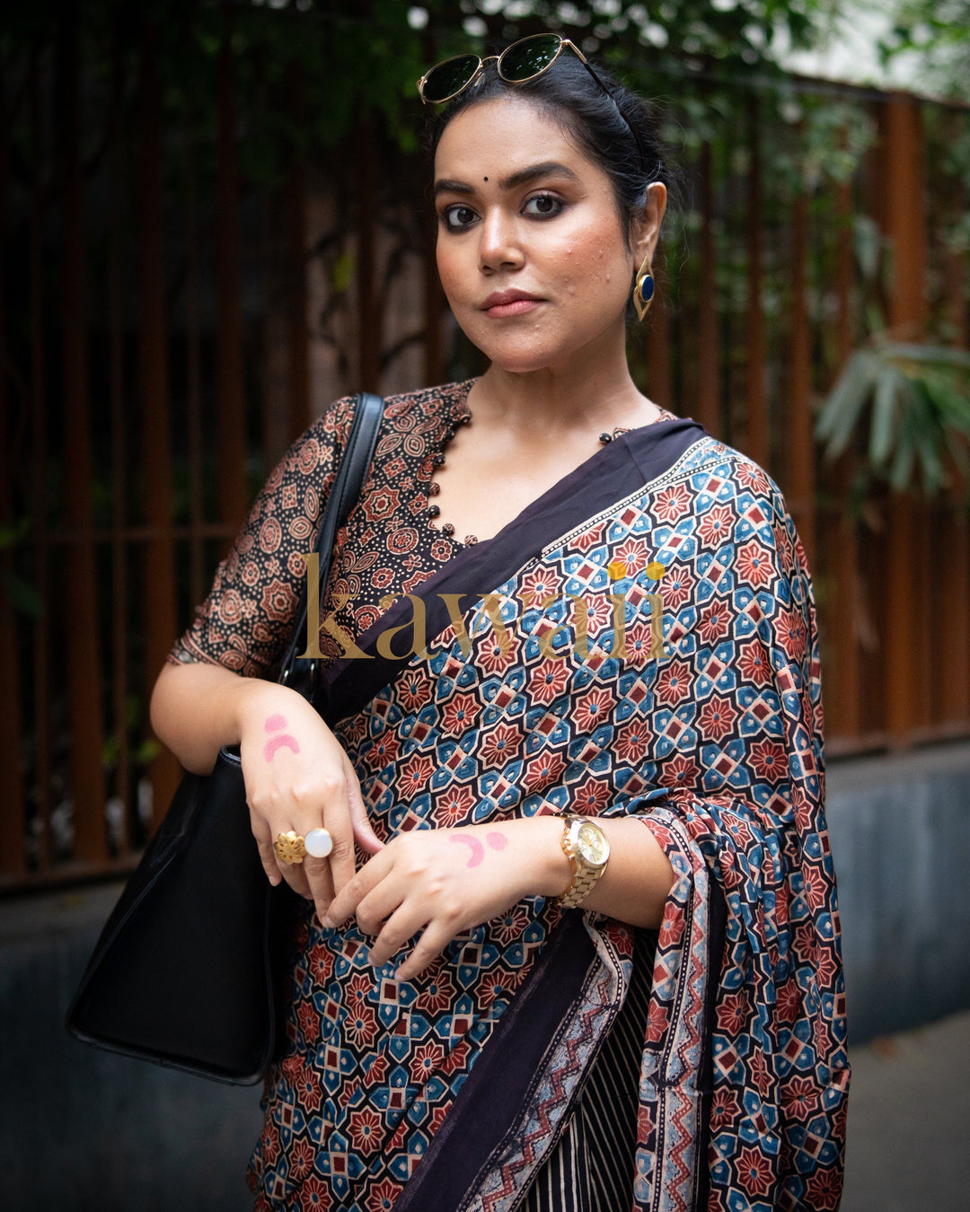 Taamara Ajrakh Saree | SHOBITAM
