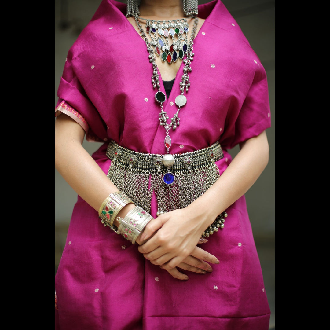 Glass & Ghunghru Ball Chain Necklace  | SHOBITAM