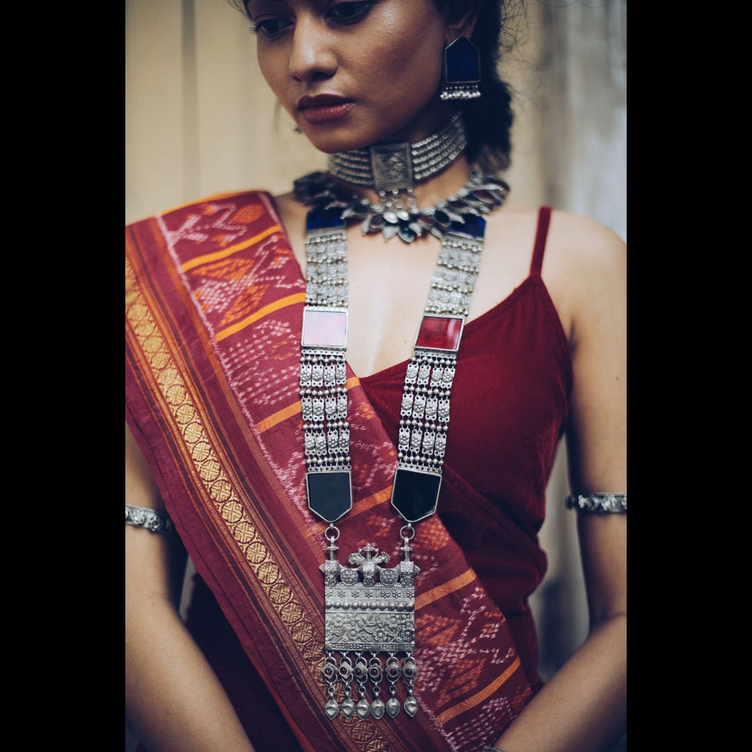 Jaiselmeri Glasswork Haar Necklace | SHOBITAM