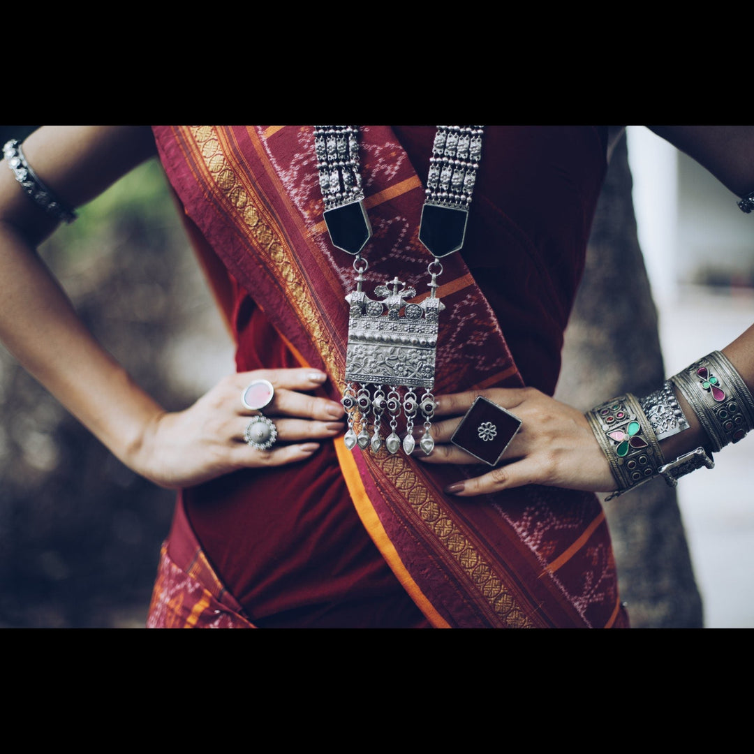 Jaiselmeri Glasswork Haar Necklace | SHOBITAM