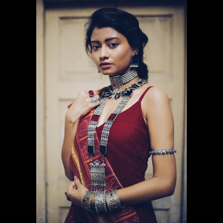 Jaiselmeri Glasswork Haar Necklace | SHOBITAM