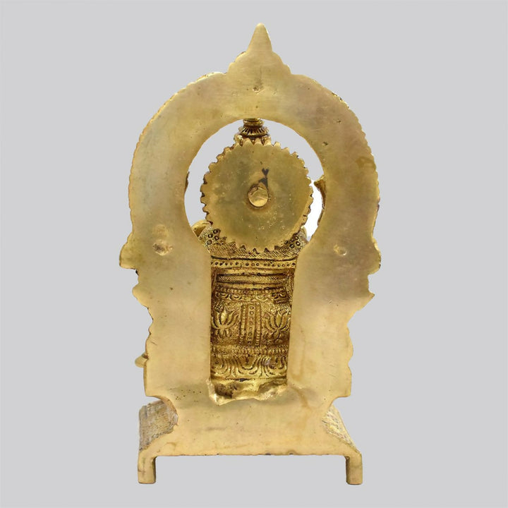 BRASS GANESHA IDOL WITH PRABHAVALI 8*4*3 | SHOBITAM