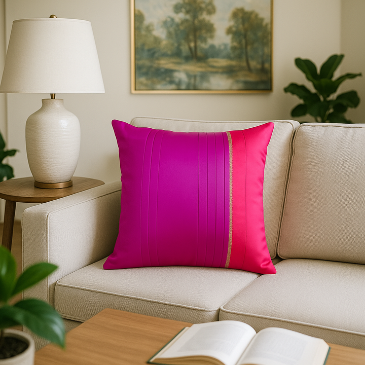 Rangeela Pink Cushion Cover, 16" x 16",Pack of 1 | SHOBITAM