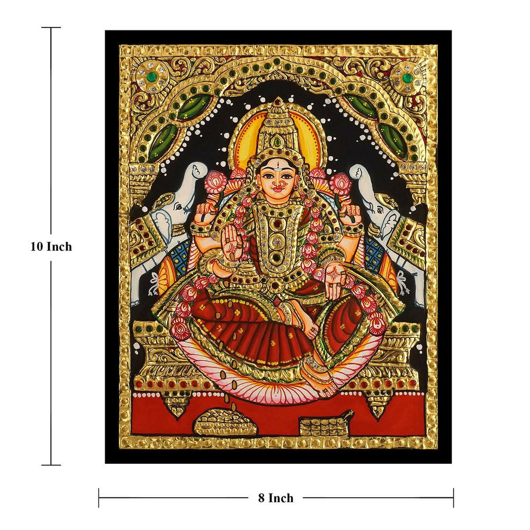 TANJORE PAINTING GAJA LAKSHMI 10*8 | SHOBITAM