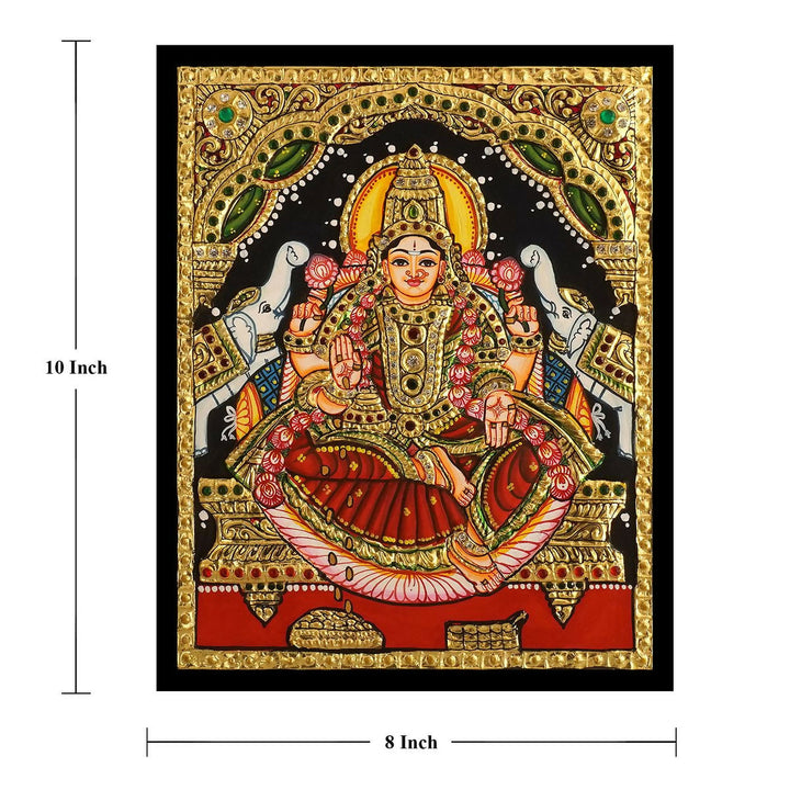 TANJORE PAINTING GAJA LAKSHMI 10*8 | SHOBITAM