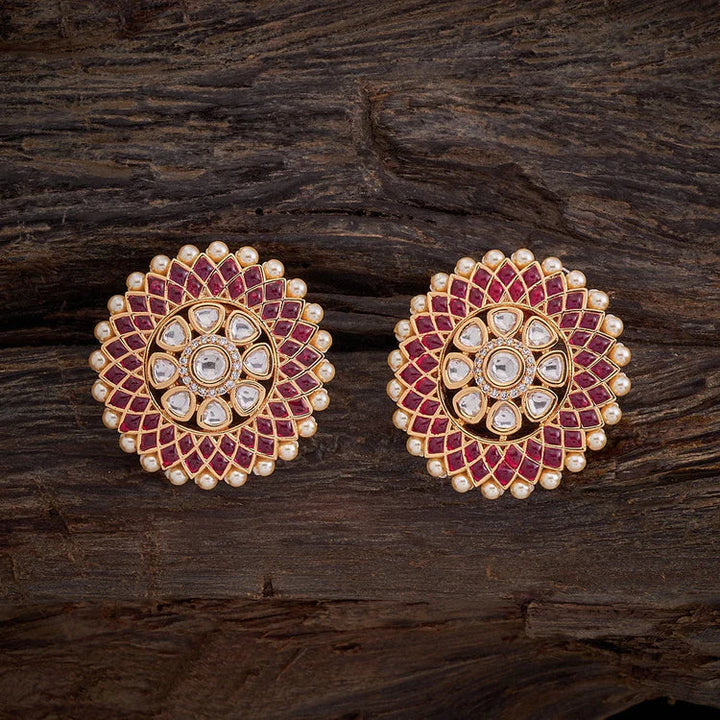 4 cm Kundan Studs with Moti rim