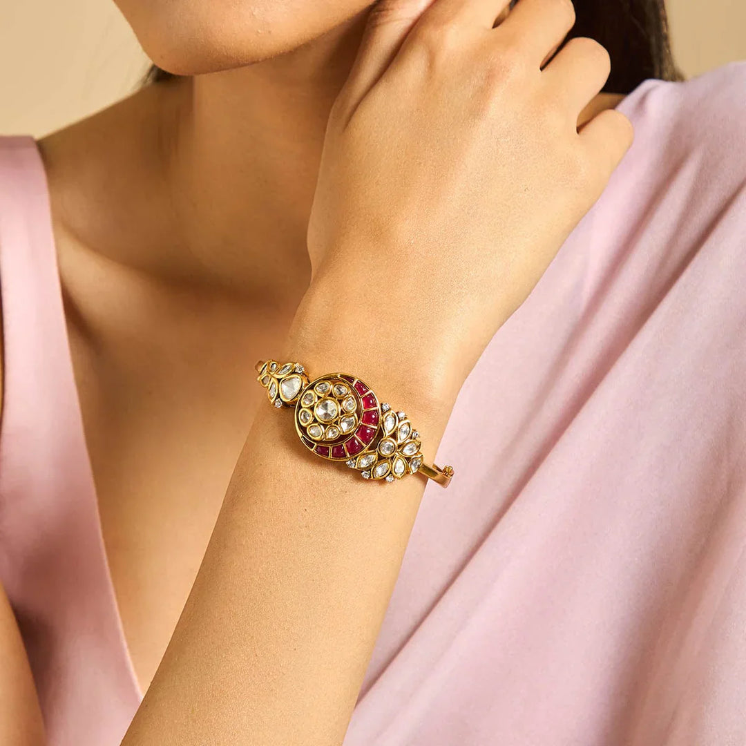 Chandbali Design Kundan Stones Adjustable kadaa - Single Piece