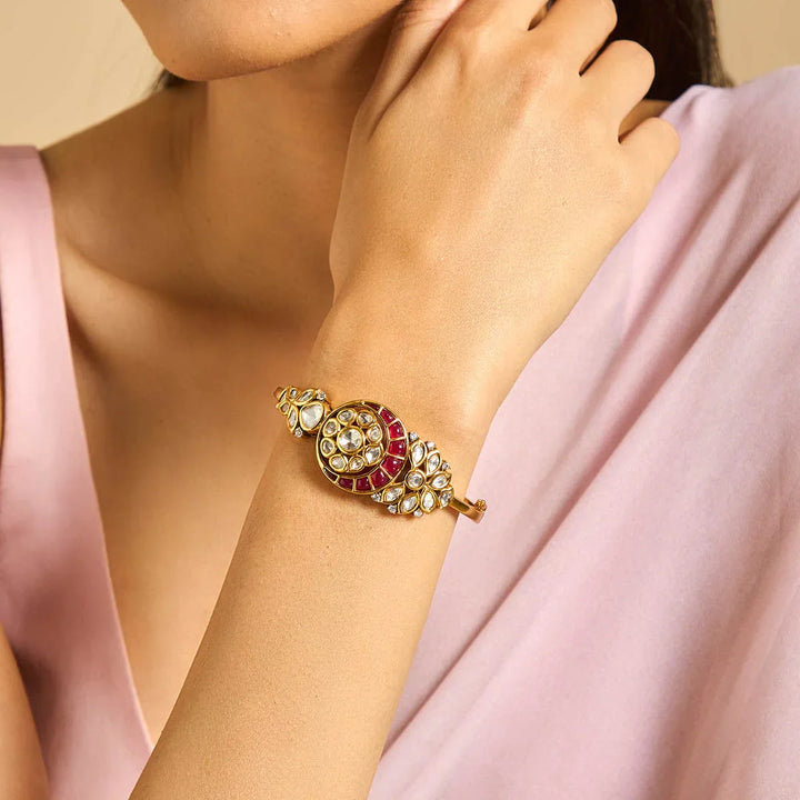 Chandbali Design Kundan Stones Adjustable kadaa - Single Piece