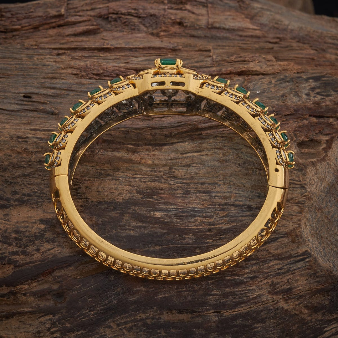 Victorian-plated Floral Design with Kundan and Stones Details Openable kadaa - Single Piece