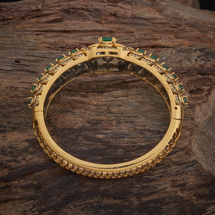 Victorian-plated Floral Design with Kundan and Stones Details Openable kadaa - Single Piece