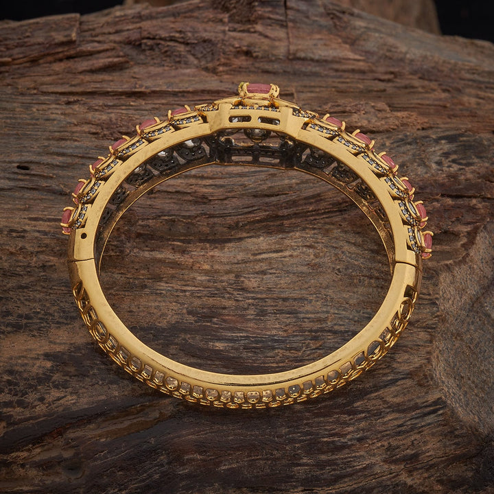 Victorian-plated Floral Design with Kundan and Stones Details Openable kadaa - Single Piece