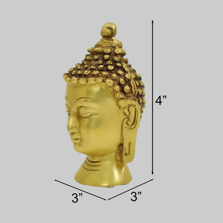 4" Brass Buddha Head Table Top | SHOBITAM