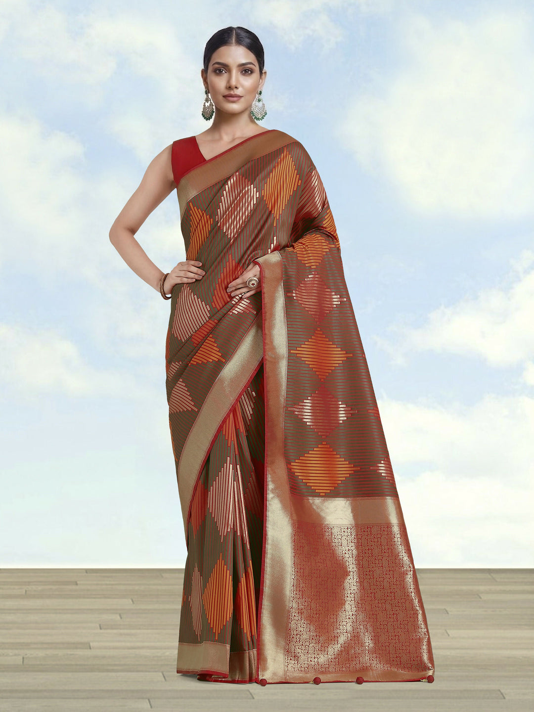 Red Colour Banarasi Silk Zari Weaving Saree