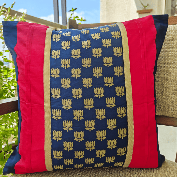Lazulli Red/Navy Cushion Cover | SHOBITAM