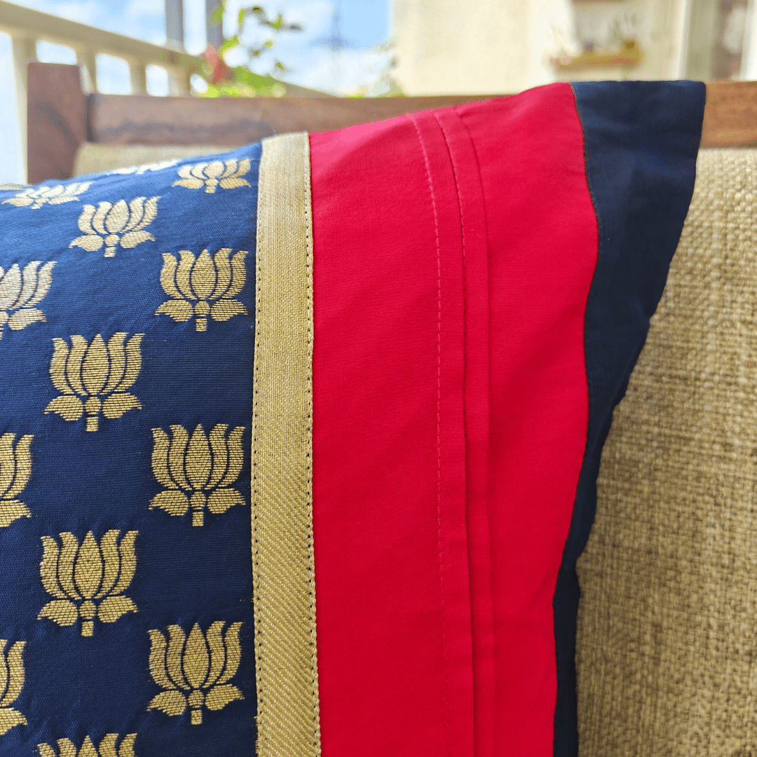 Lazulli Red/Navy Cushion Cover | SHOBITAM