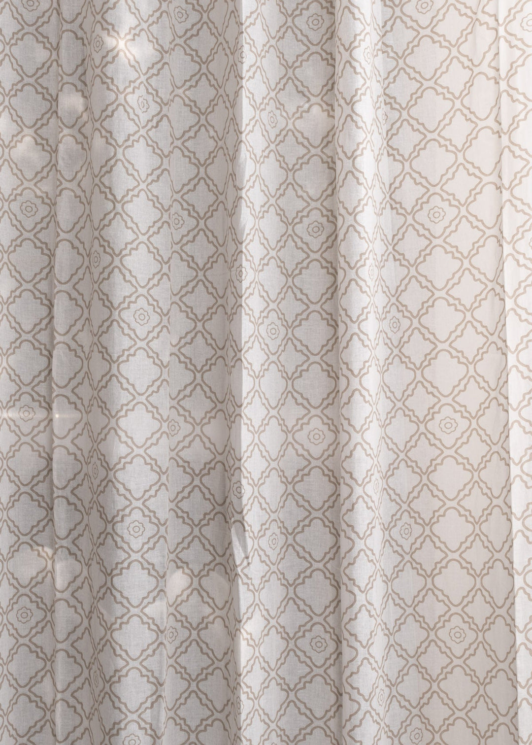 Lattice 100% cotton Sheer Geometric curtain for Living room & bedroom - Light filtering - Walnut Grey - Single Piece | SHOBITAM