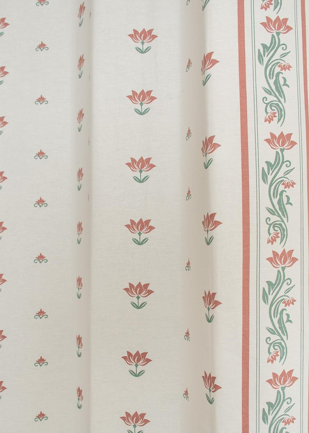 Lotus Pond 100% cotton minimal curtain for living room - Light Reduction - Multicolor - Single Piece | SHOBITAM