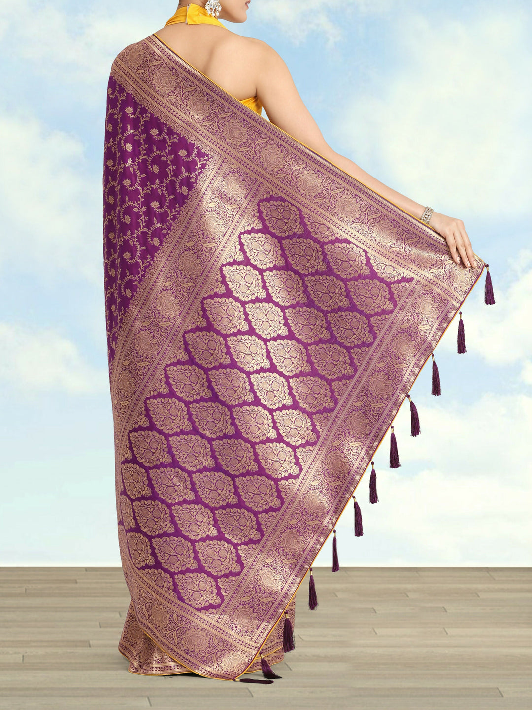 Purple Color Banarasi Silk Saree | SHOBITAM
