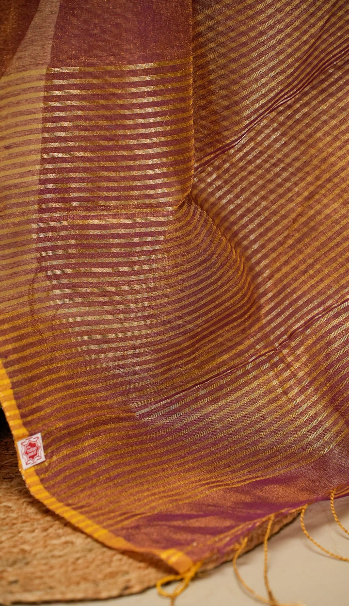 Mauve Tissue By Cotton Saree Mihira | SHOBITAM