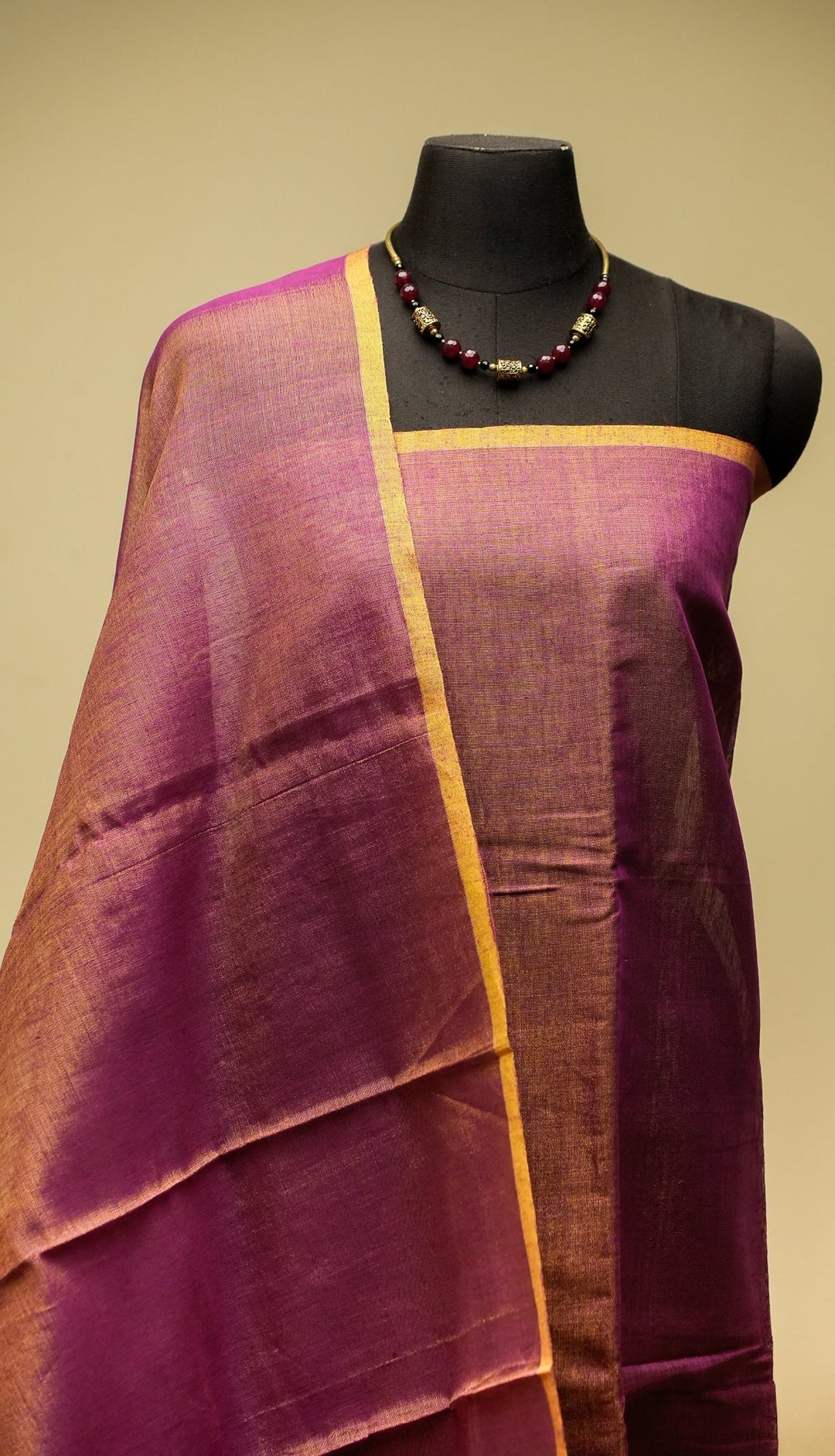 Mauve Tissue By Cotton Saree Mihira | SHOBITAM