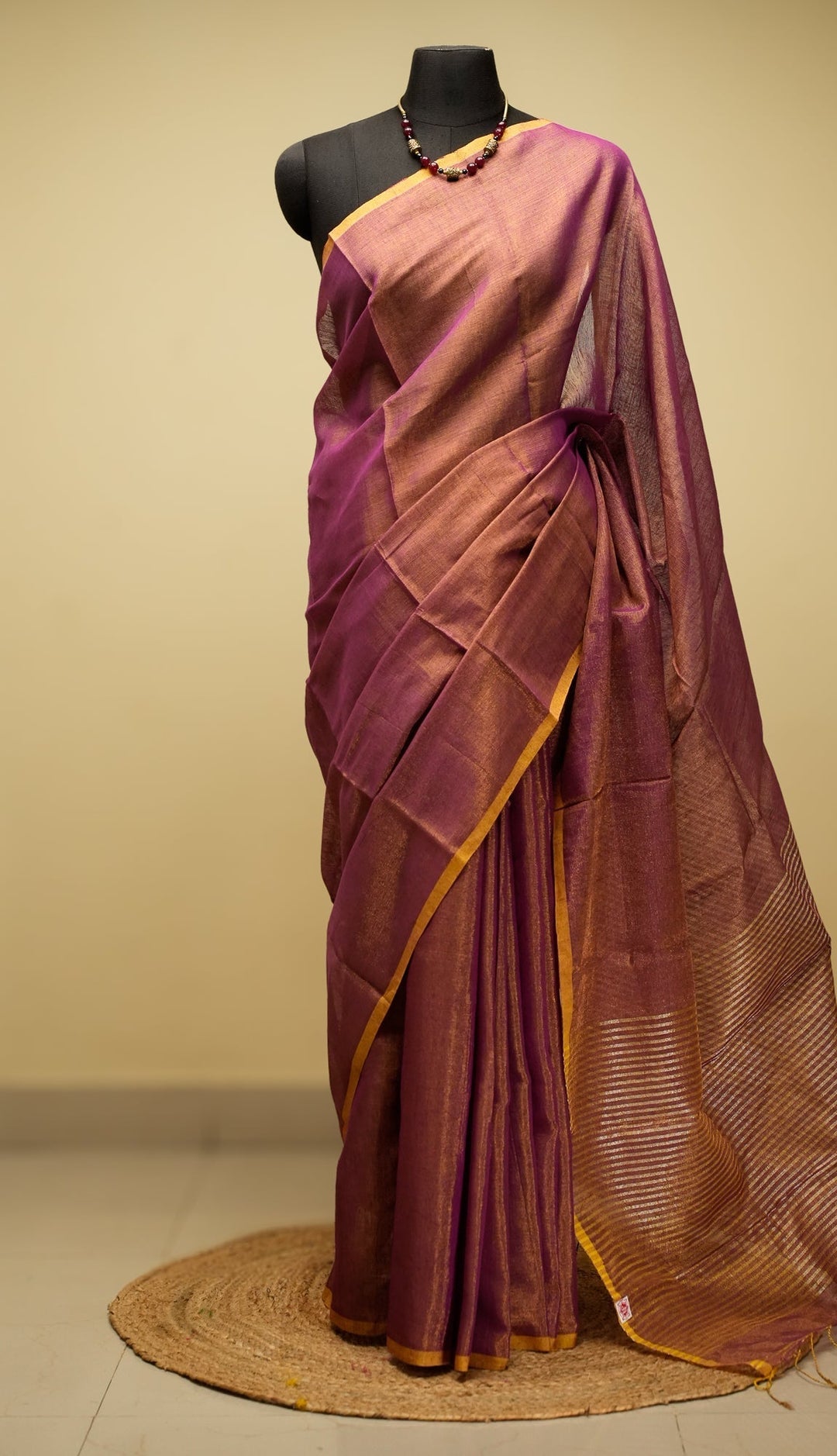 Mauve Tissue By Cotton Saree Mihira | SHOBITAM