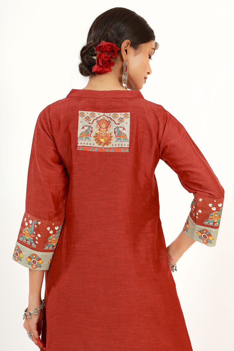 MAROON LAKSHMI SET + ISHWARI DUPATTA (set of 3 ) | SHOBITAM