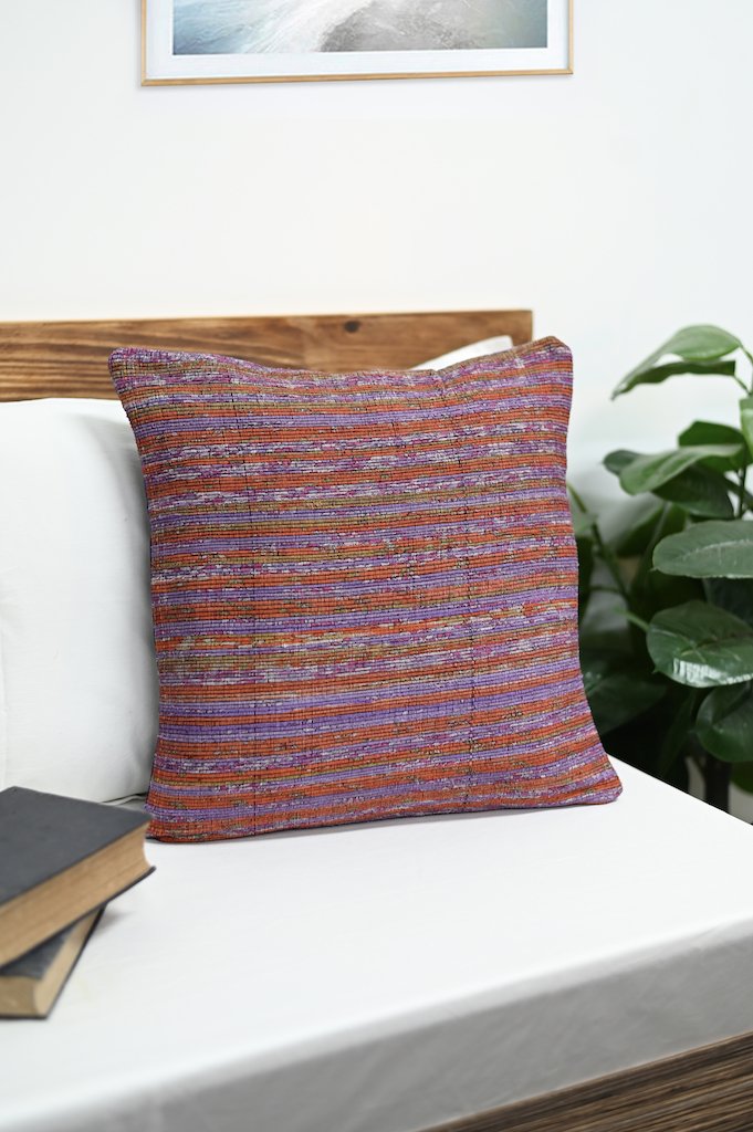 Mauve Tone Khesh Cotton Cushion Cover - Pack of 1 | SHOBITAM