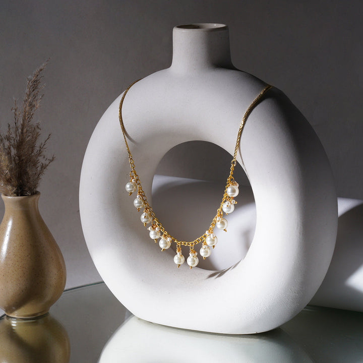 Golden Pearl Neckpiece | SHOBITAM