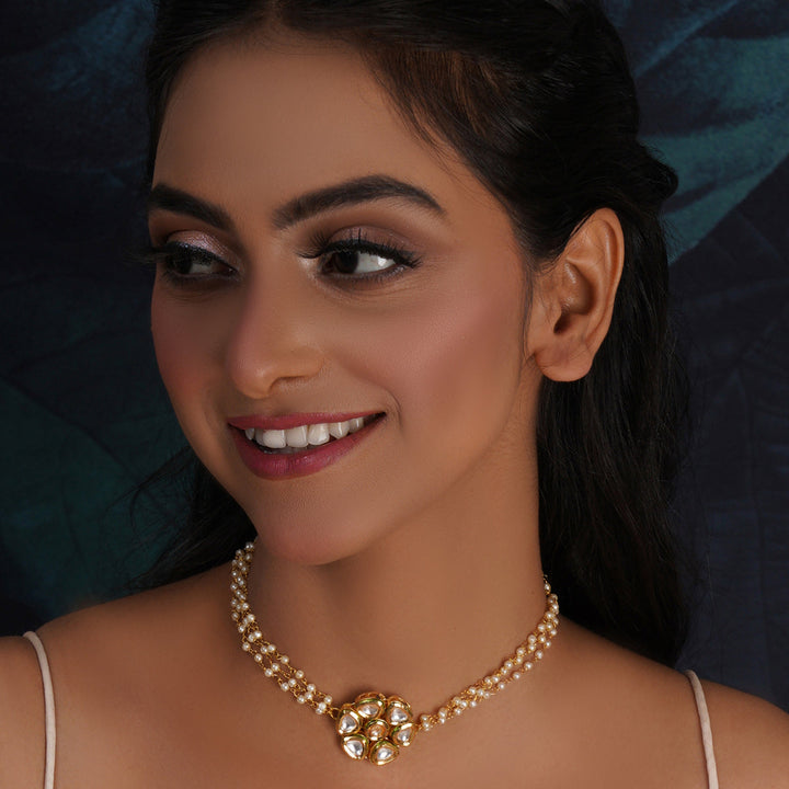 Kundan & Pearl Neckpiece | SHOBITAM