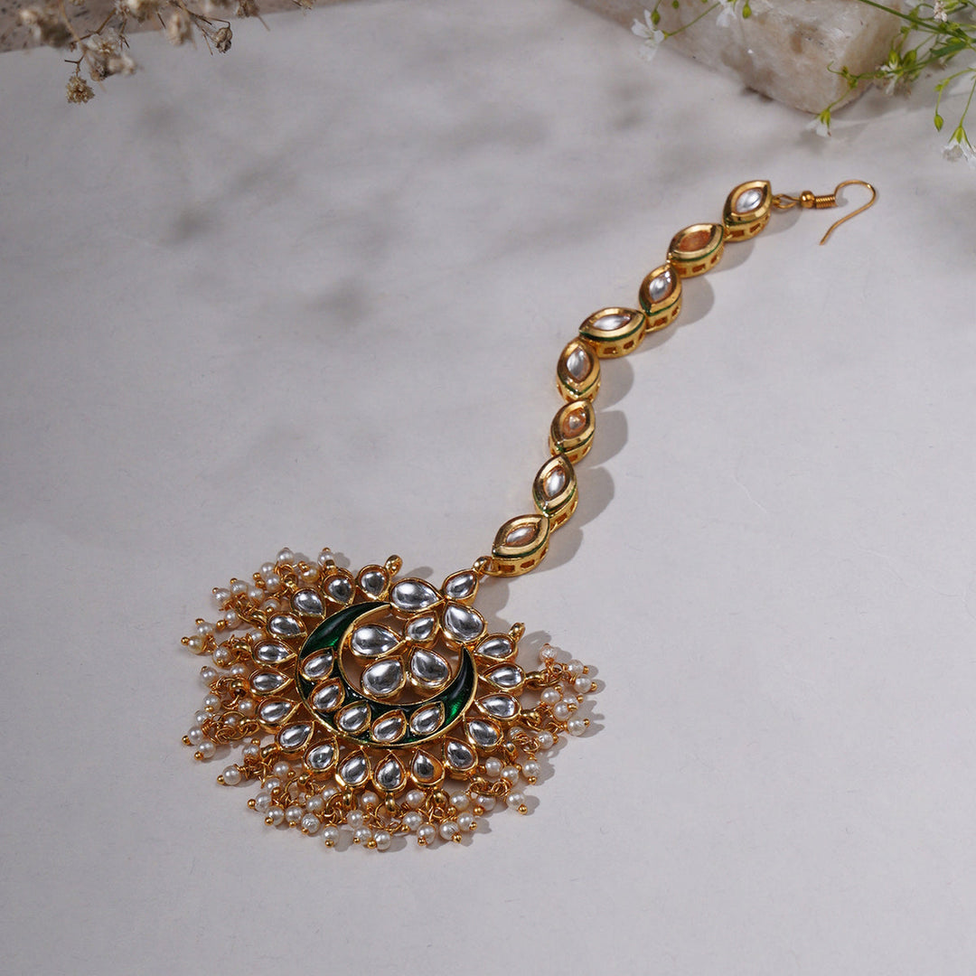 Women's Meenakari Kundan Maang Tikka | SHOBITAM