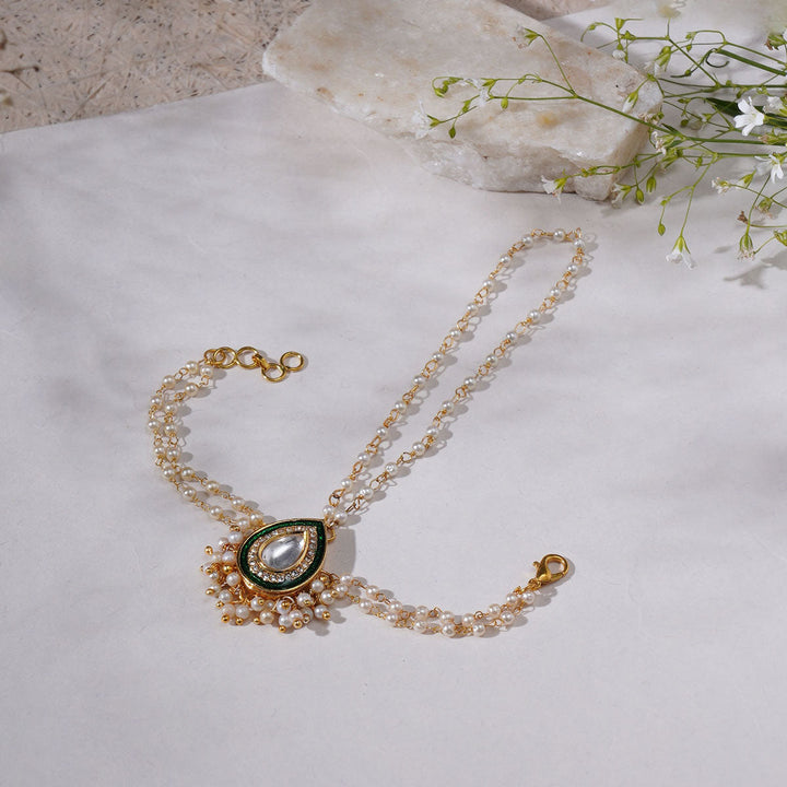 Women's Kundan Golden Hath Phool | SHOBITAM