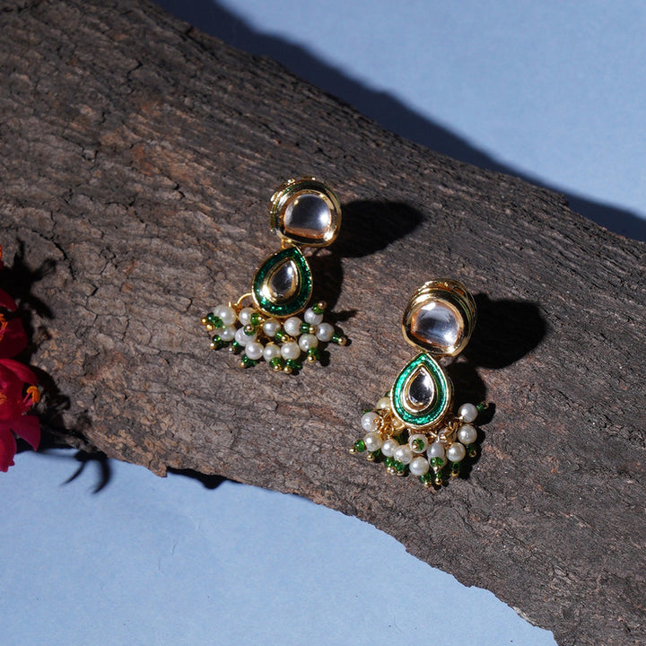 Dual Kundan Stone with Earrings | SHOBITAM