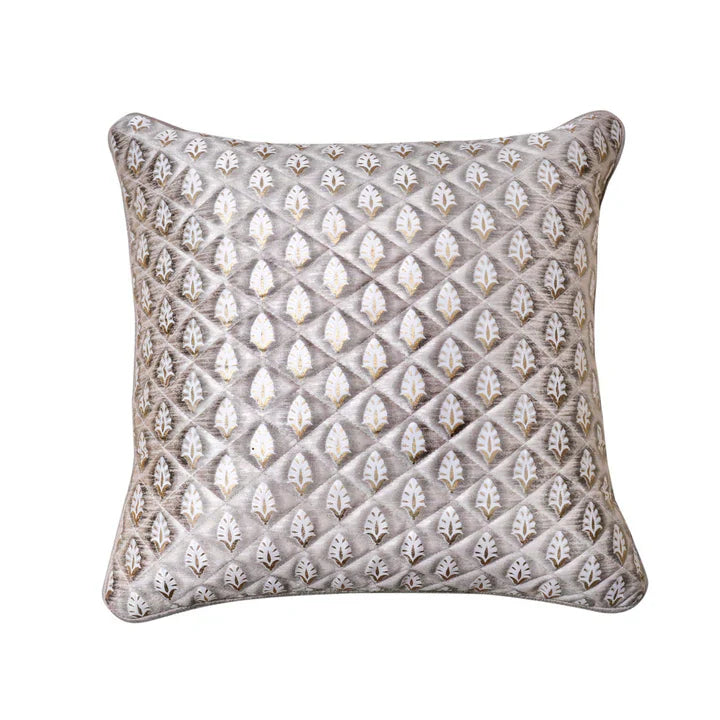 Daupe Damask Cushion Cover in Muted Taupe, 16" x 16", Pack of 2