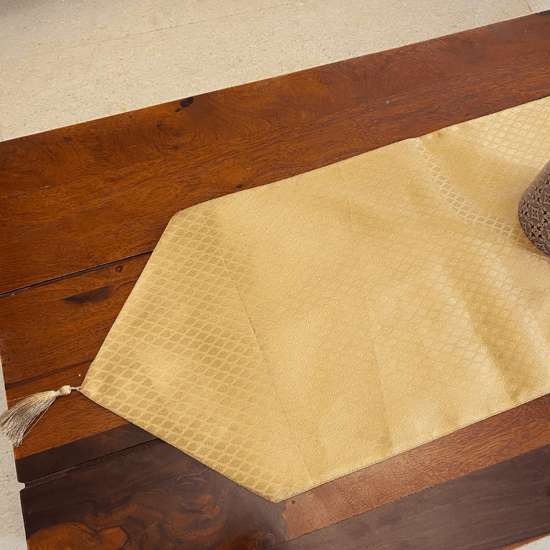 Desert Sand Brocade Table Runner 12" x 72" | SHOBITAM